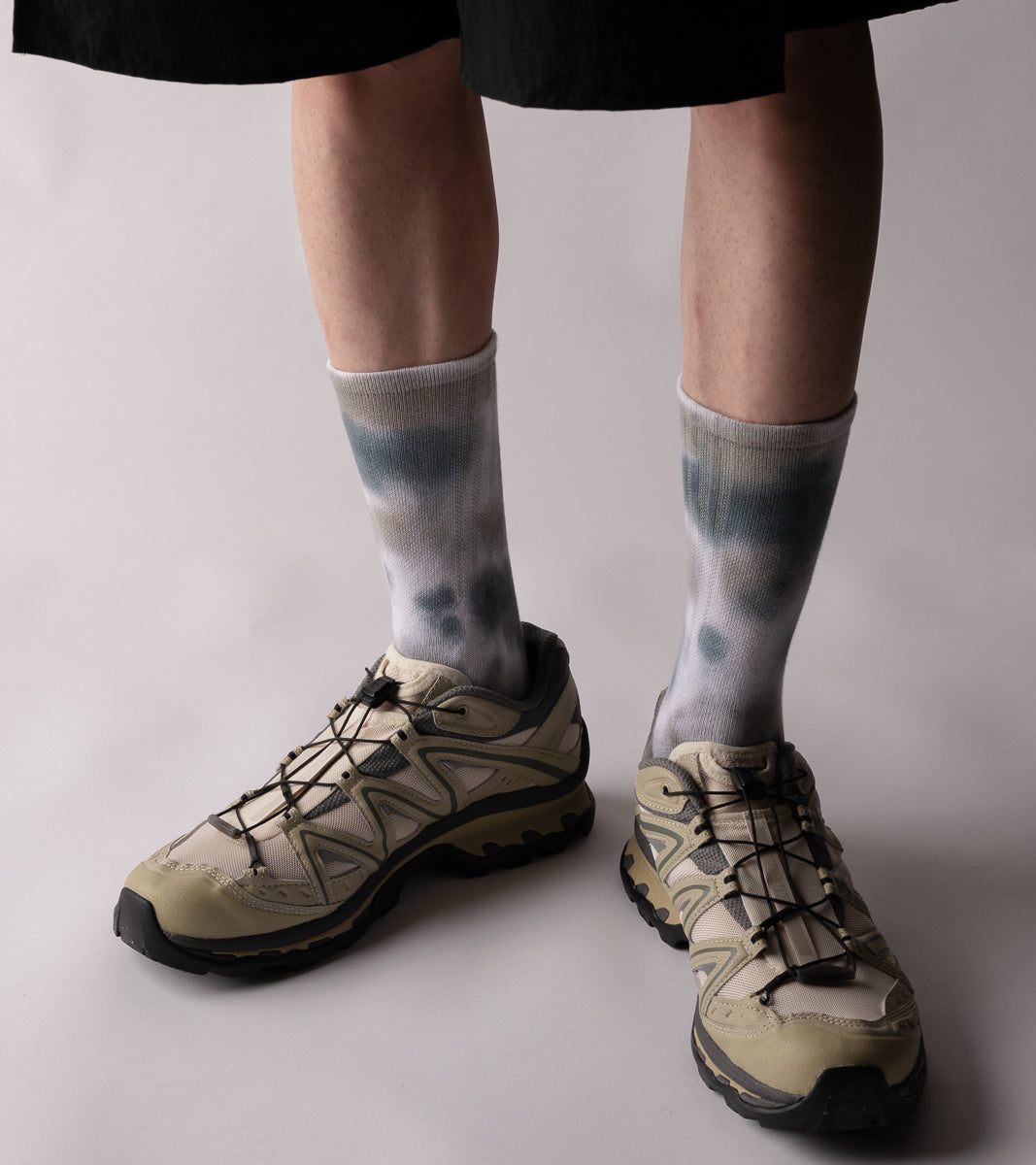 Spray Dye Crew Casual Socks - Drip Navy