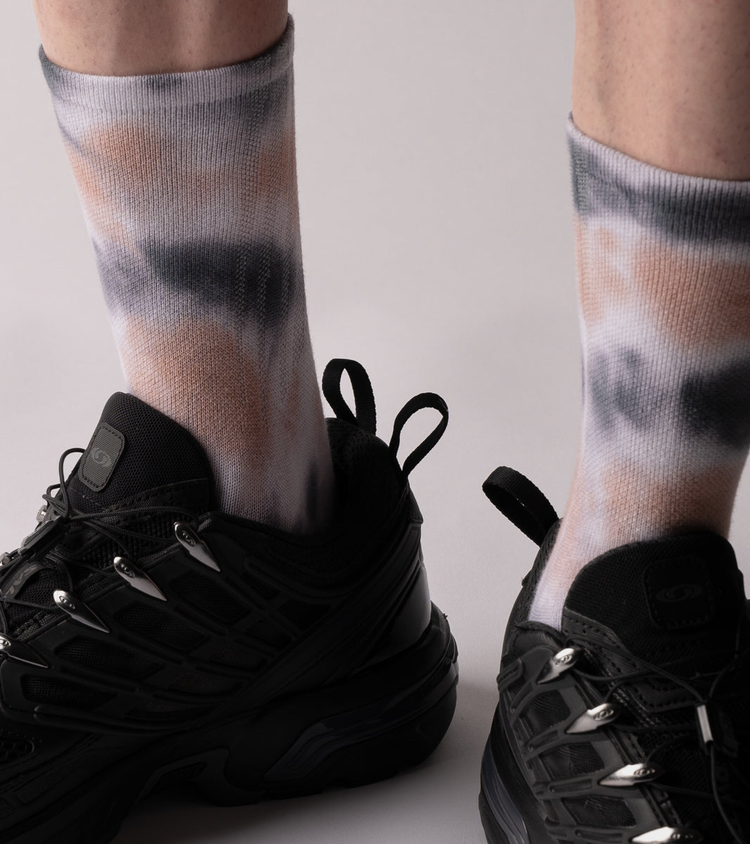 Spray Dye Crew Casual Socks - Drip Black