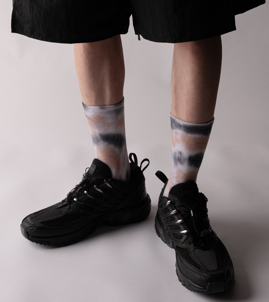 Spray Dye Crew Casual Socks - Drip Black