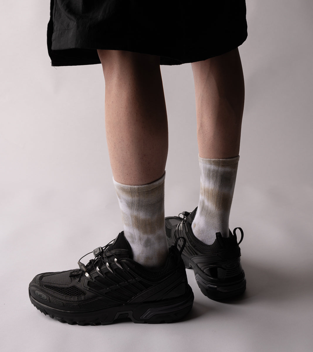 Spray Dye Crew Casual Socks - Drip Sand