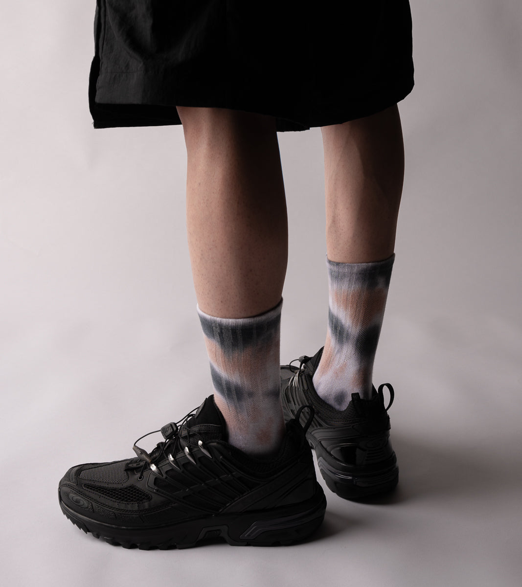 Spray Dye Crew Casual Socks - Drip Black