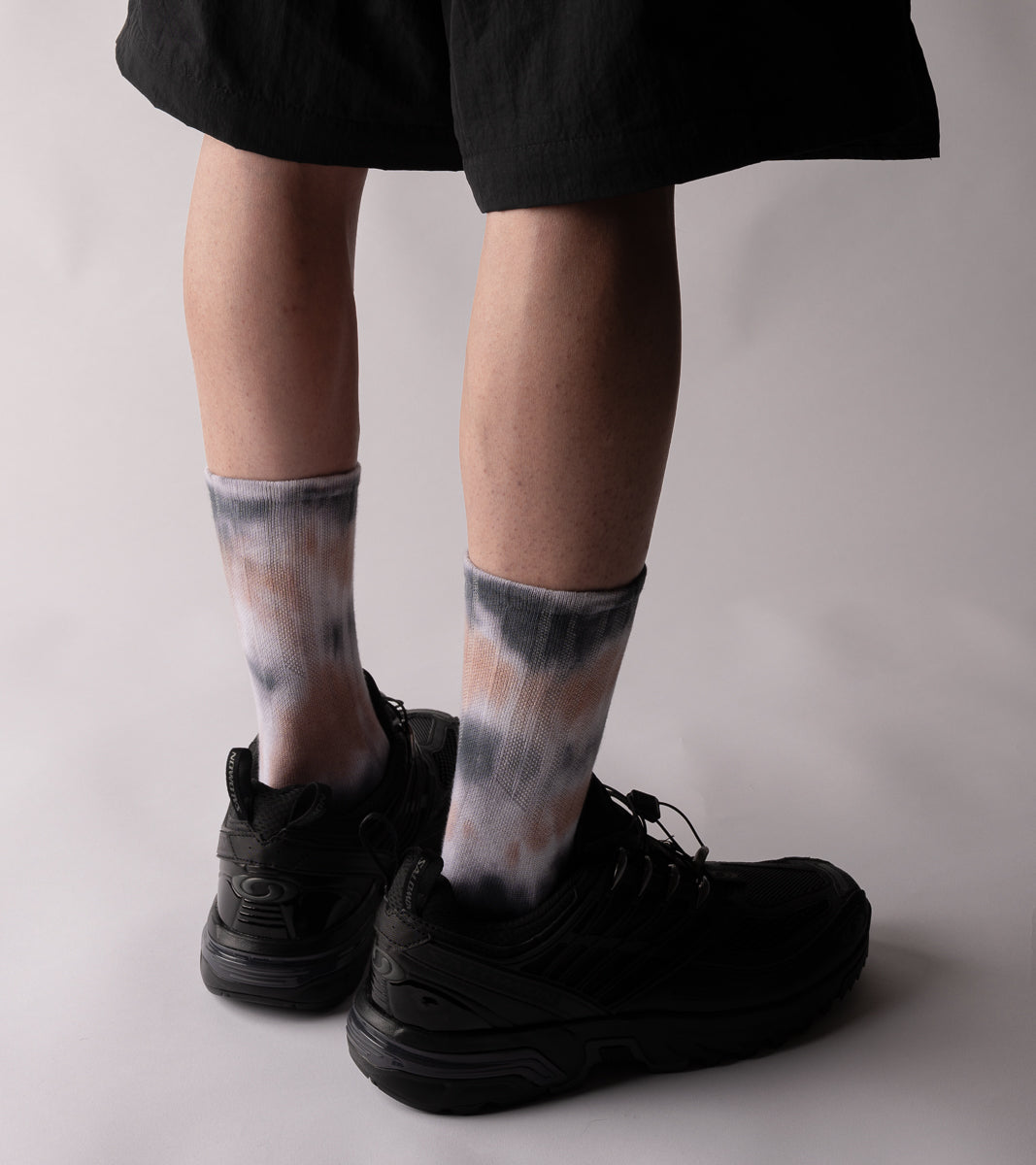 Spray Dye Crew Casual Socks - Drip Black