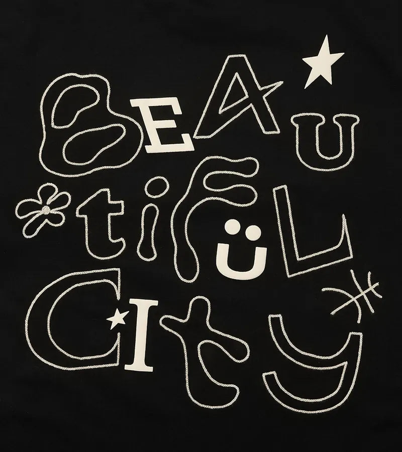 nozzle quiz X SENSE OF PLACE - BTFC Print L/S Tee (Black)