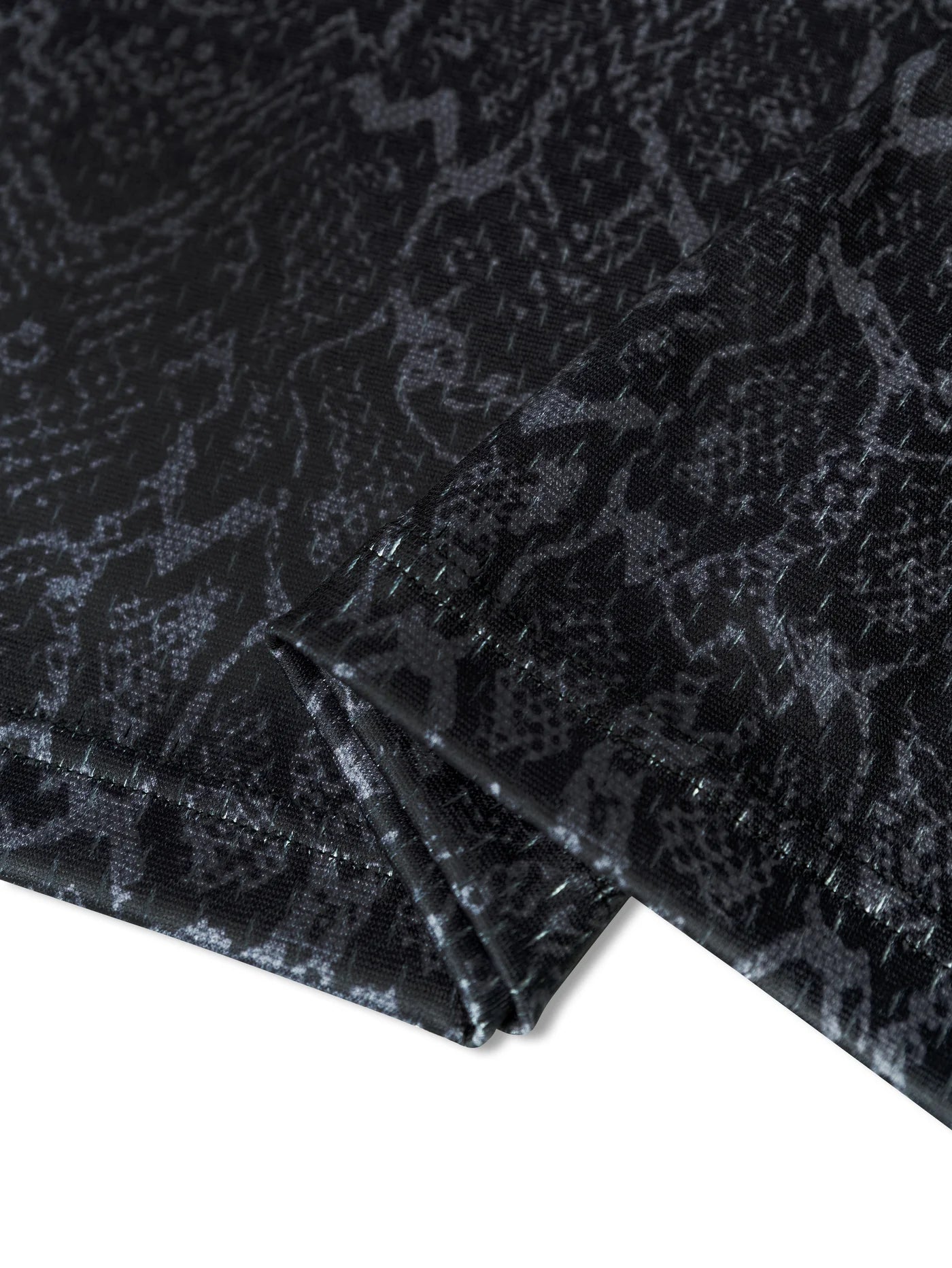 SNAKE SKIN MESH TEE BLACK
