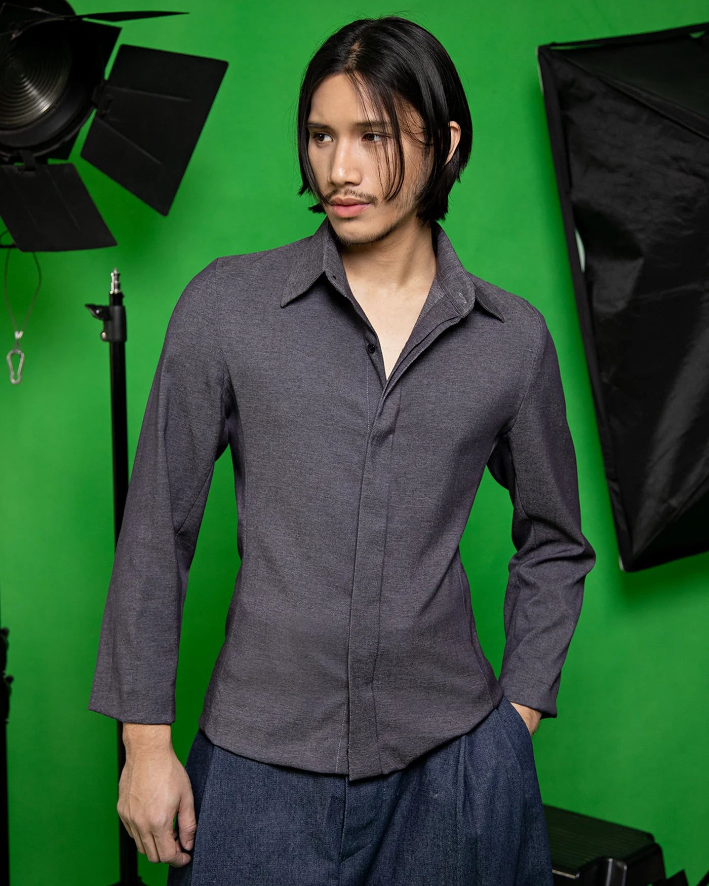 Sudirman Suit Shirt (Grey Denim)