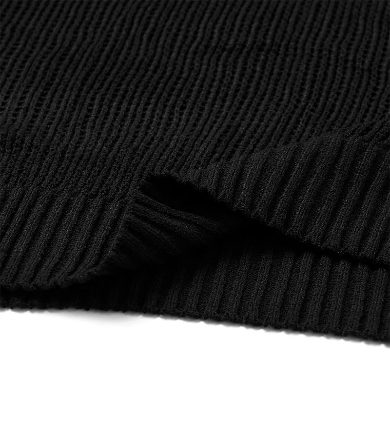 nozzle quiz X SENSE OF PLACE - BTFC Logo Mesh Sweater (Black)