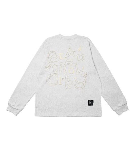 nozzle quiz X SENSE OF PLACE - BTFC Print L/S Tee (Grey)