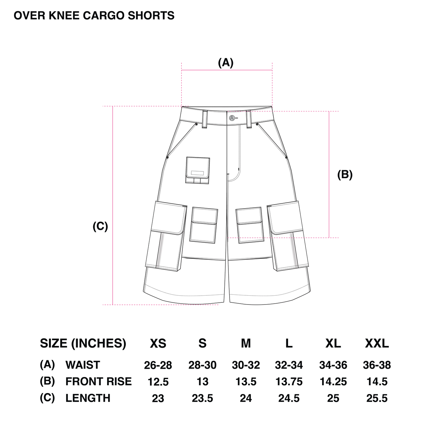 OVER KNEE CARGO SHORTS