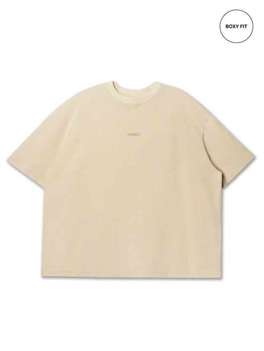 SINGLE STITCH WASHED CROPPED TEE BEIGE