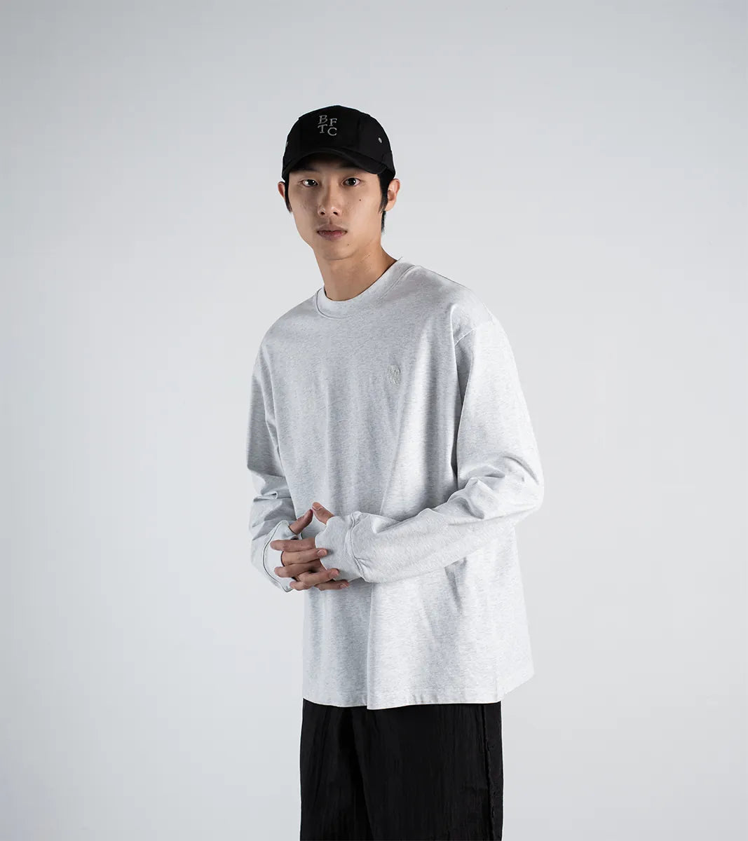 nozzle quiz X SENSE OF PLACE - BTFC Print L/S Tee (Grey)
