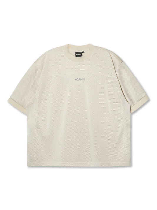 MESH JERSEY TOP BEIGE