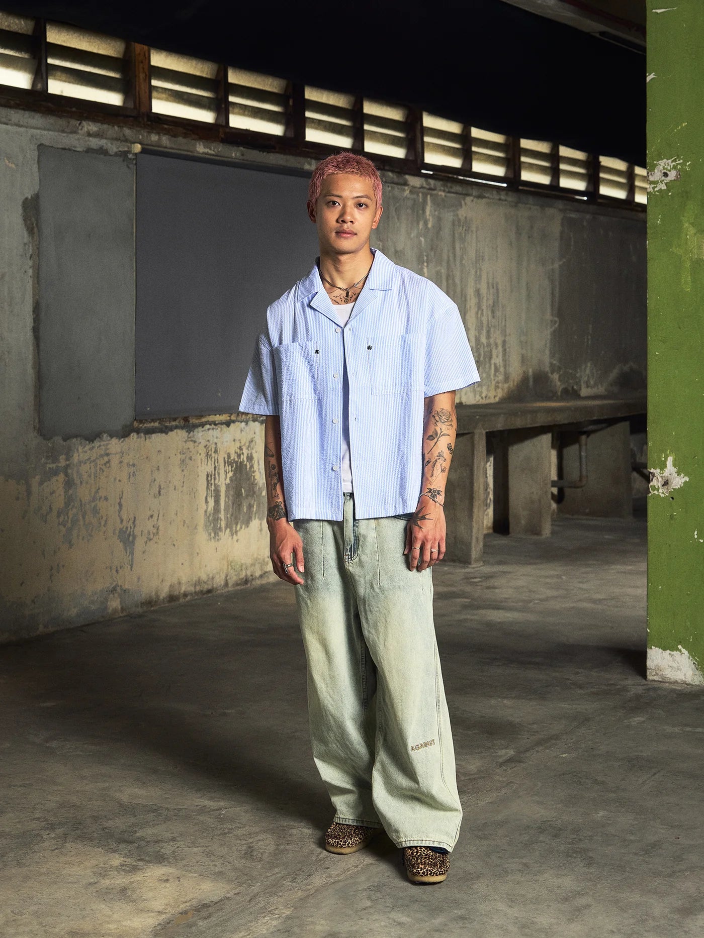 DUTY SEERSUCKER SHIRT STRIPE BLUE