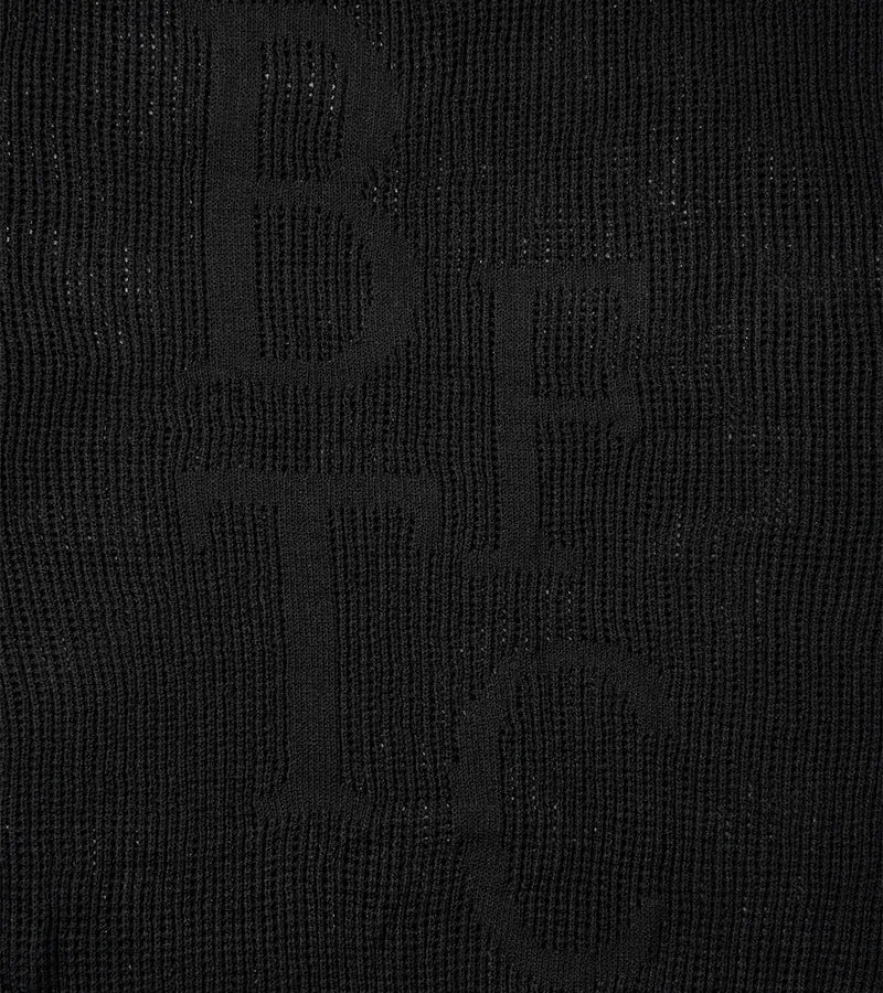 nozzle quiz X SENSE OF PLACE - BTFC Logo Mesh Sweater (Black)