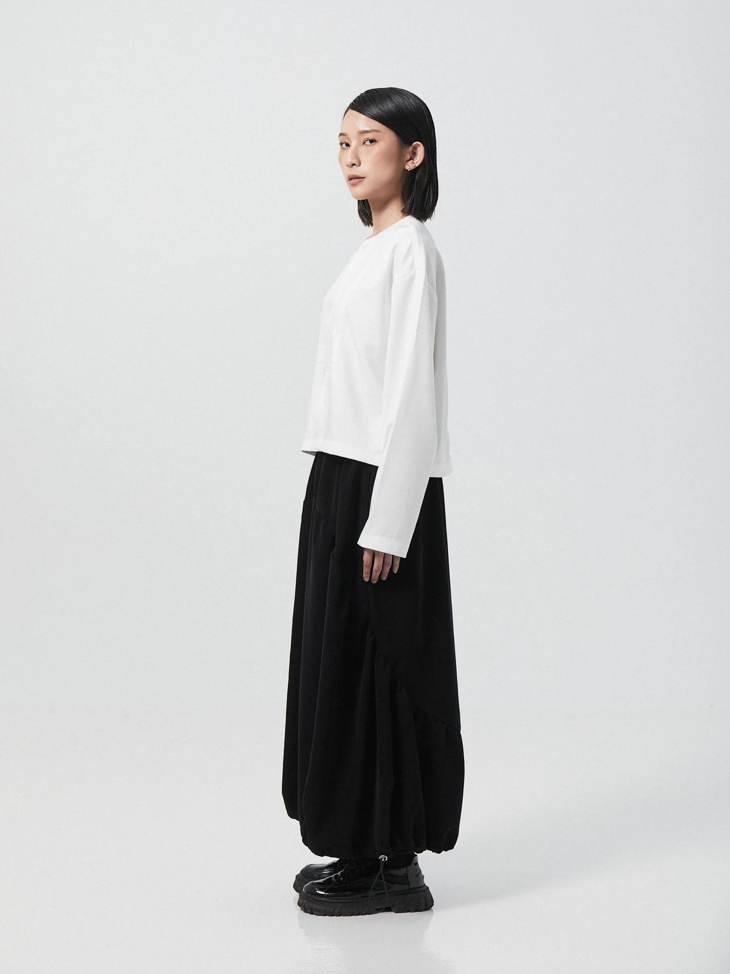 FLOWY BALLOON MAXI SKIRT