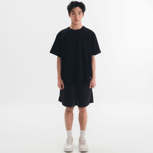SORONA POCKET TEE - BLACK/Brown Line