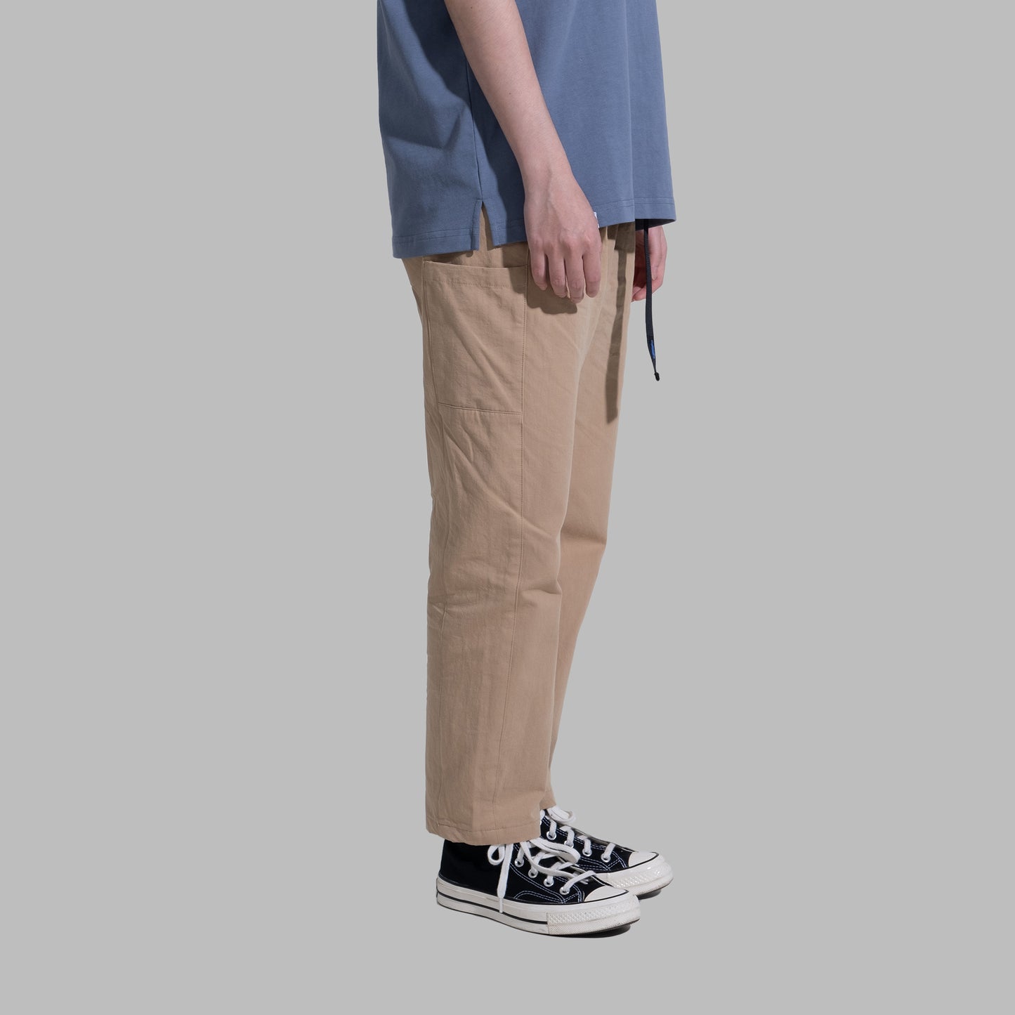 Side Pockets Pants / Cotton - Khaki