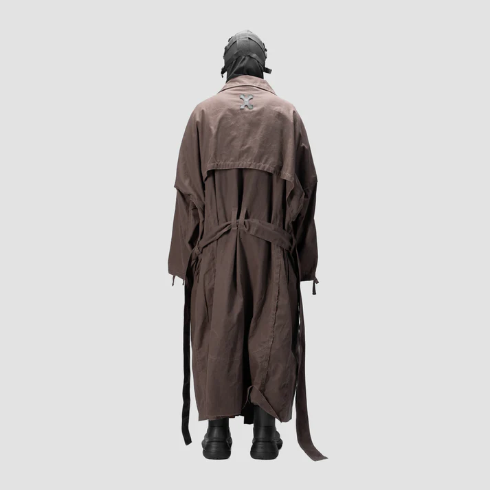 BAT PANEL TRENCH COAT - BROWN