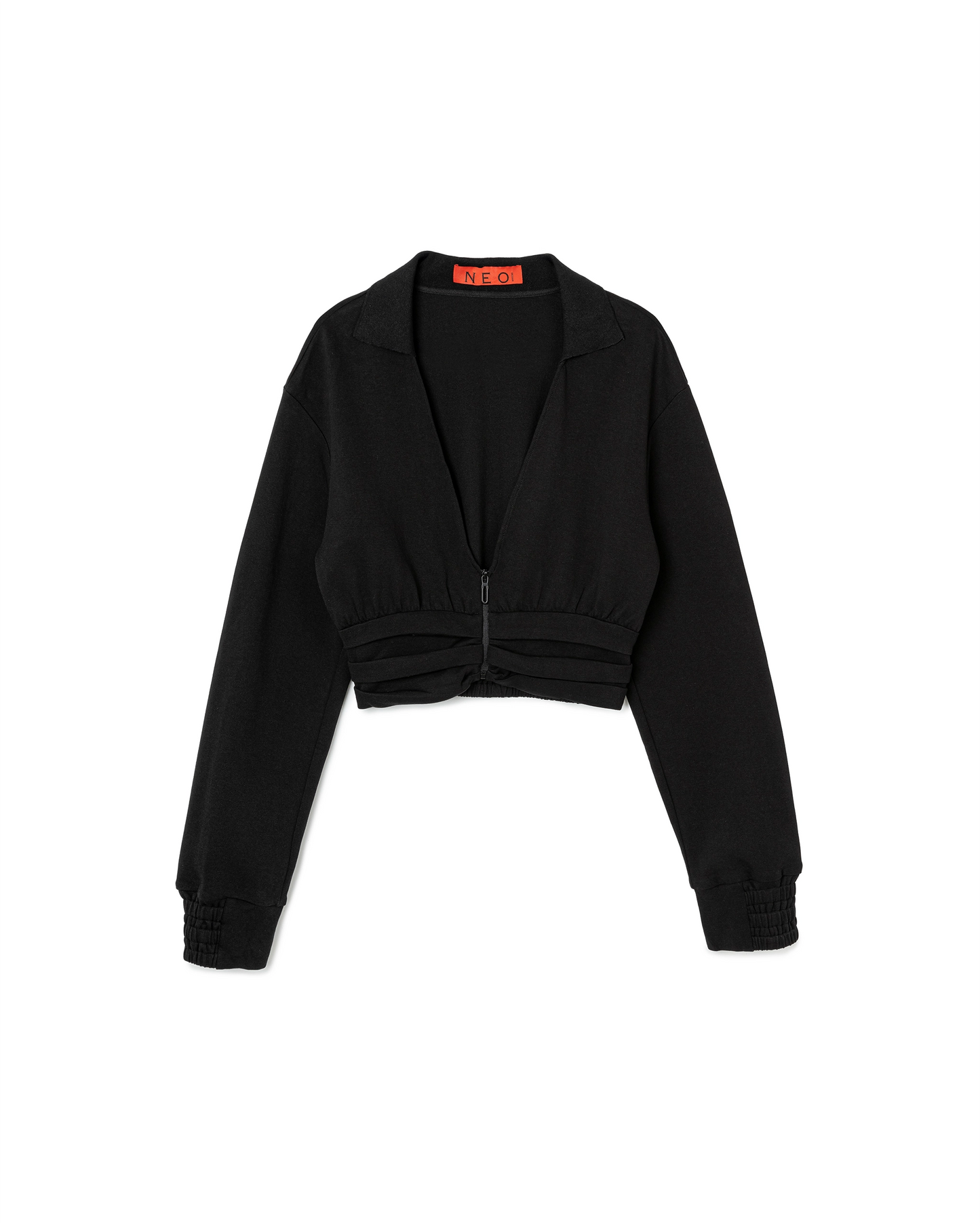 N E O VOL.2_CH.2 BOXER CROP TOP - BLACK