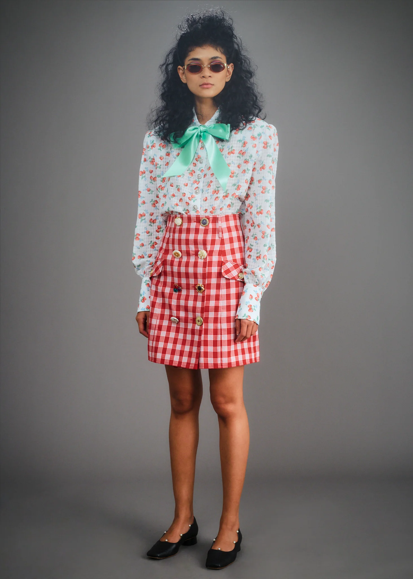 Palaccheck Gold Care Skirt (A) (Passionate Red)