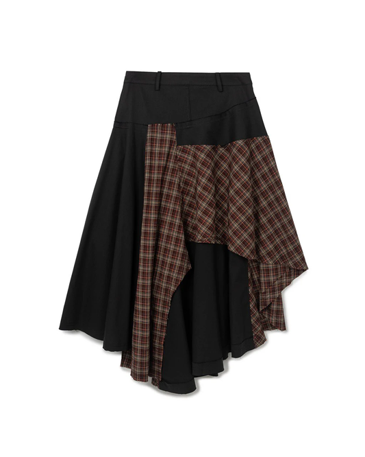 N E O VOL.2_CH.2 PATCHWORK SKIRT - BLACK