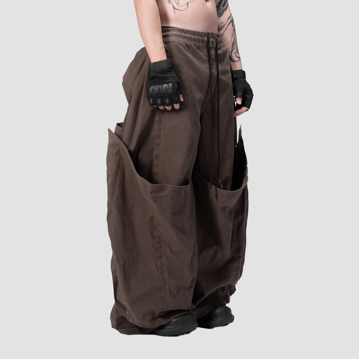 DOUBLE LAYER PANTS - BROWN