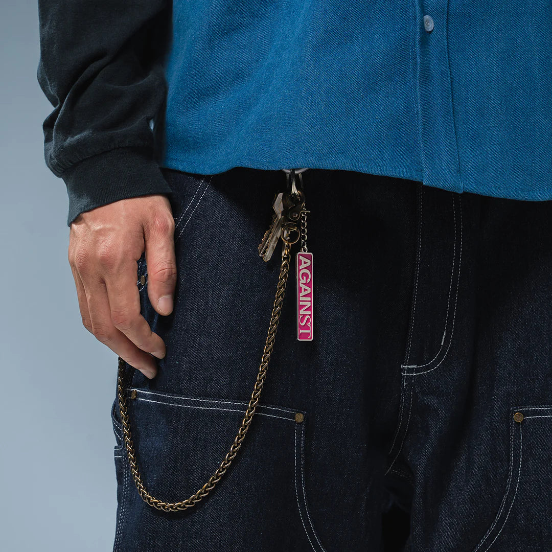 LOGO KEYCHAIN PINK SILVER