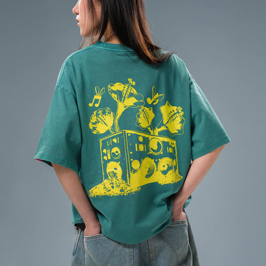 SOUND SYSTEM TEE WASHED - GREEN
