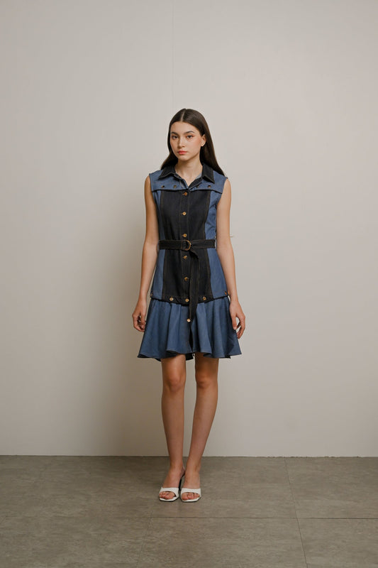 SOLLINARY TWO - WAY DRESS IN DENIM
