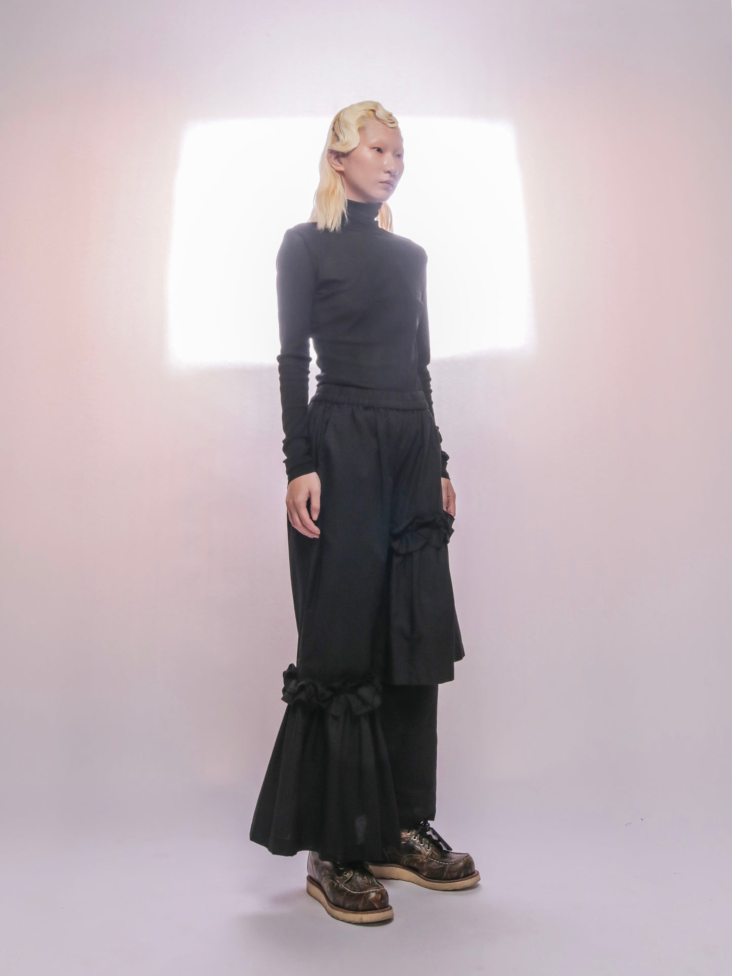 Bev C Embroidery Logo Turtleneck Long Sleeves Top
