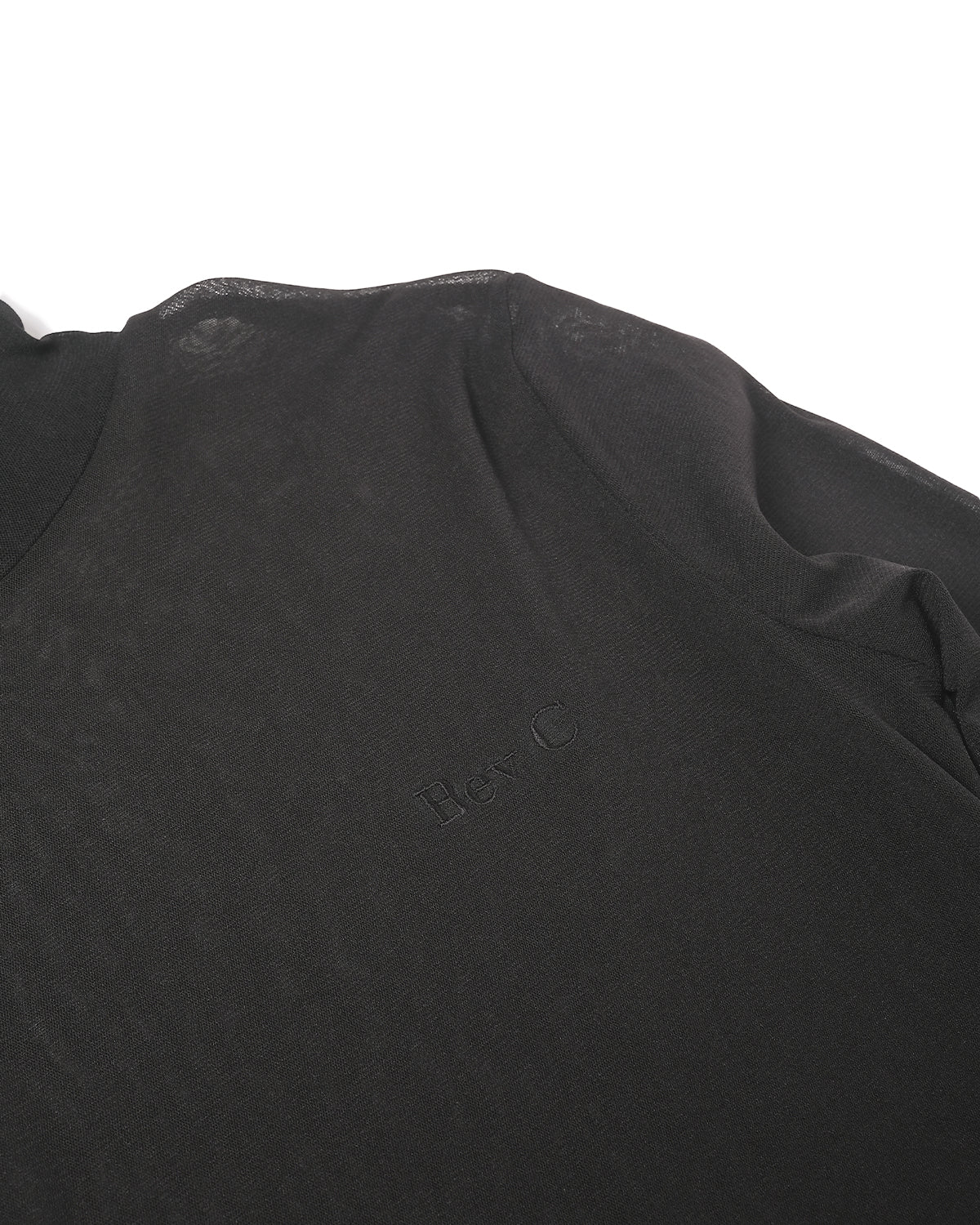 Bev C Embroidery Logo Turtleneck Long Sleeves Top