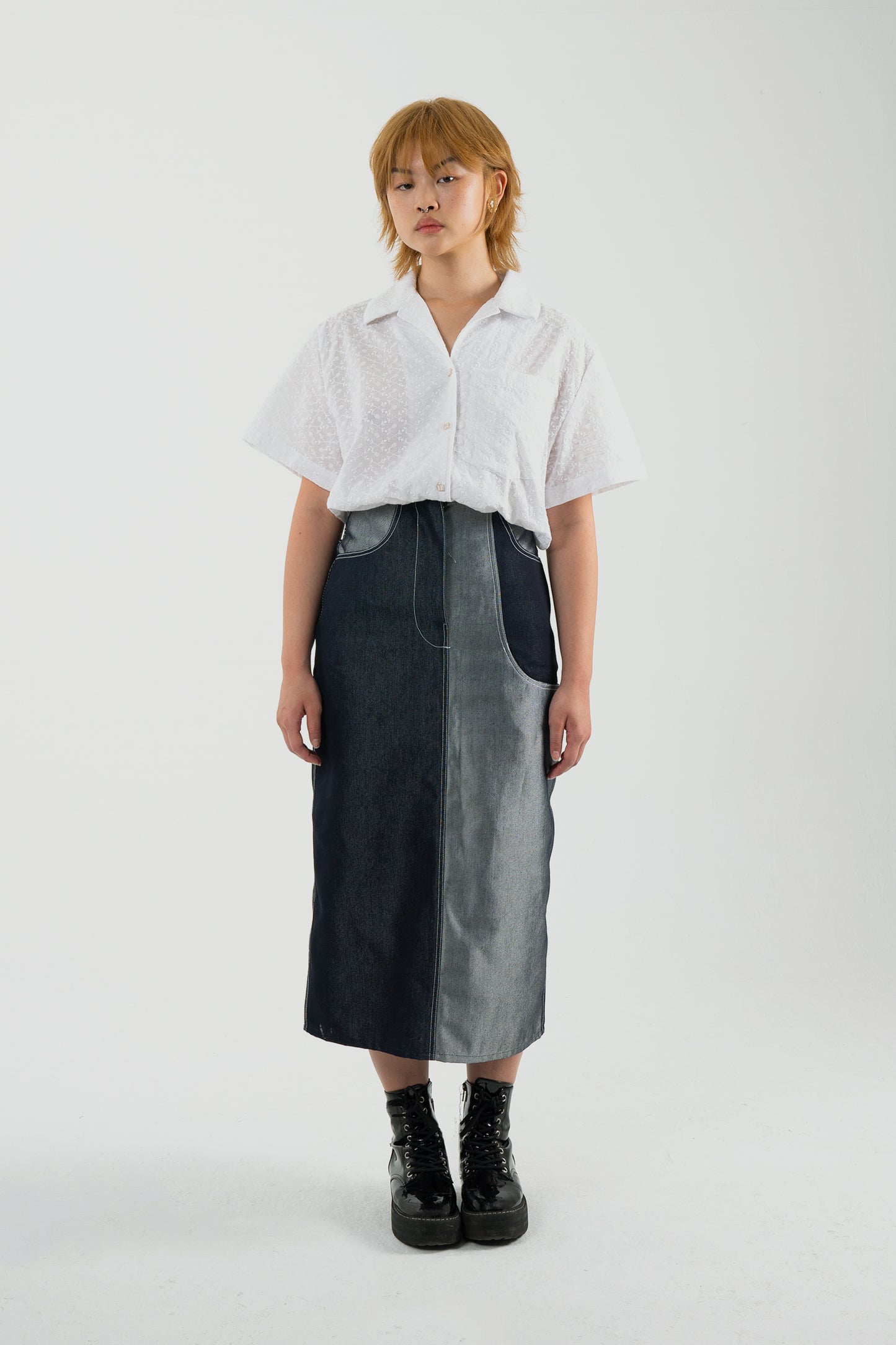 Broderie Anglaise Notched Shirt