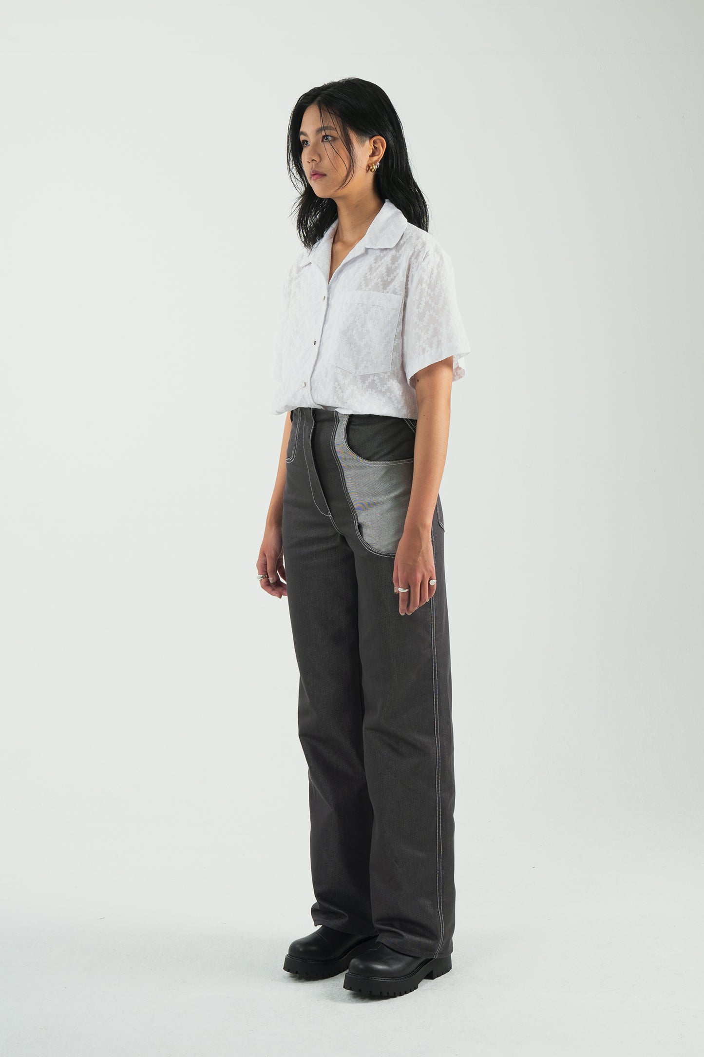 Broderie Anglaise Notched Shirt