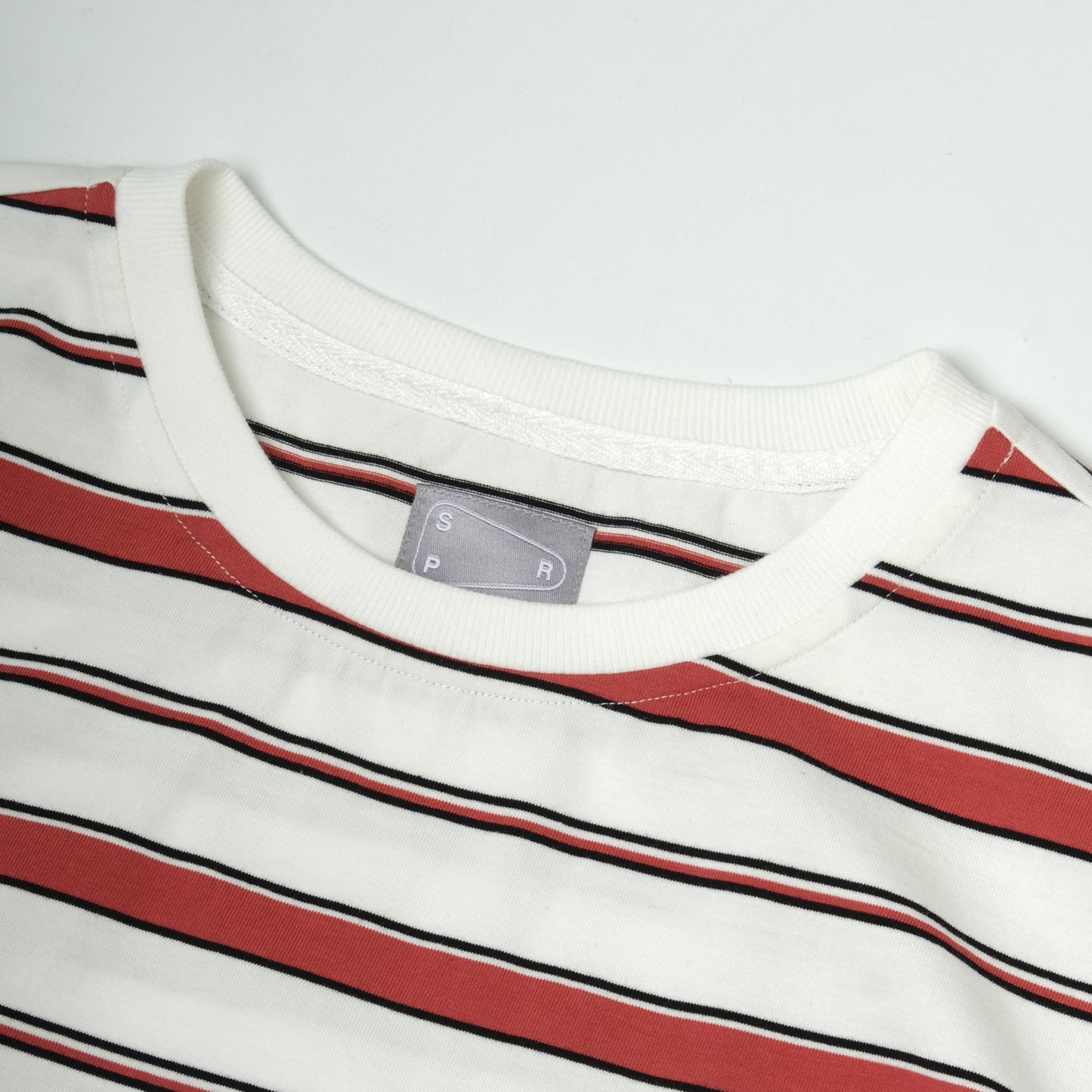 Stripe Tee / Cotton - White/Red