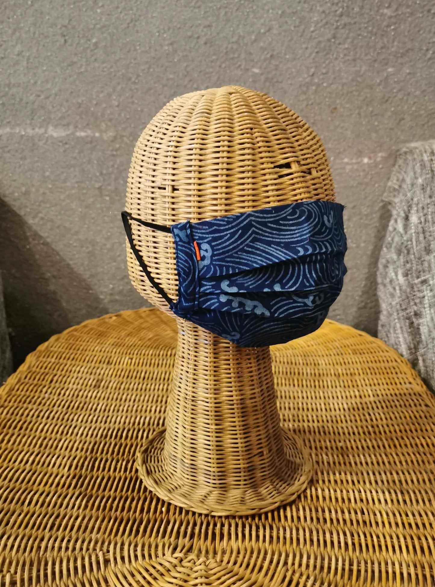 Kanagawa indigo face mask