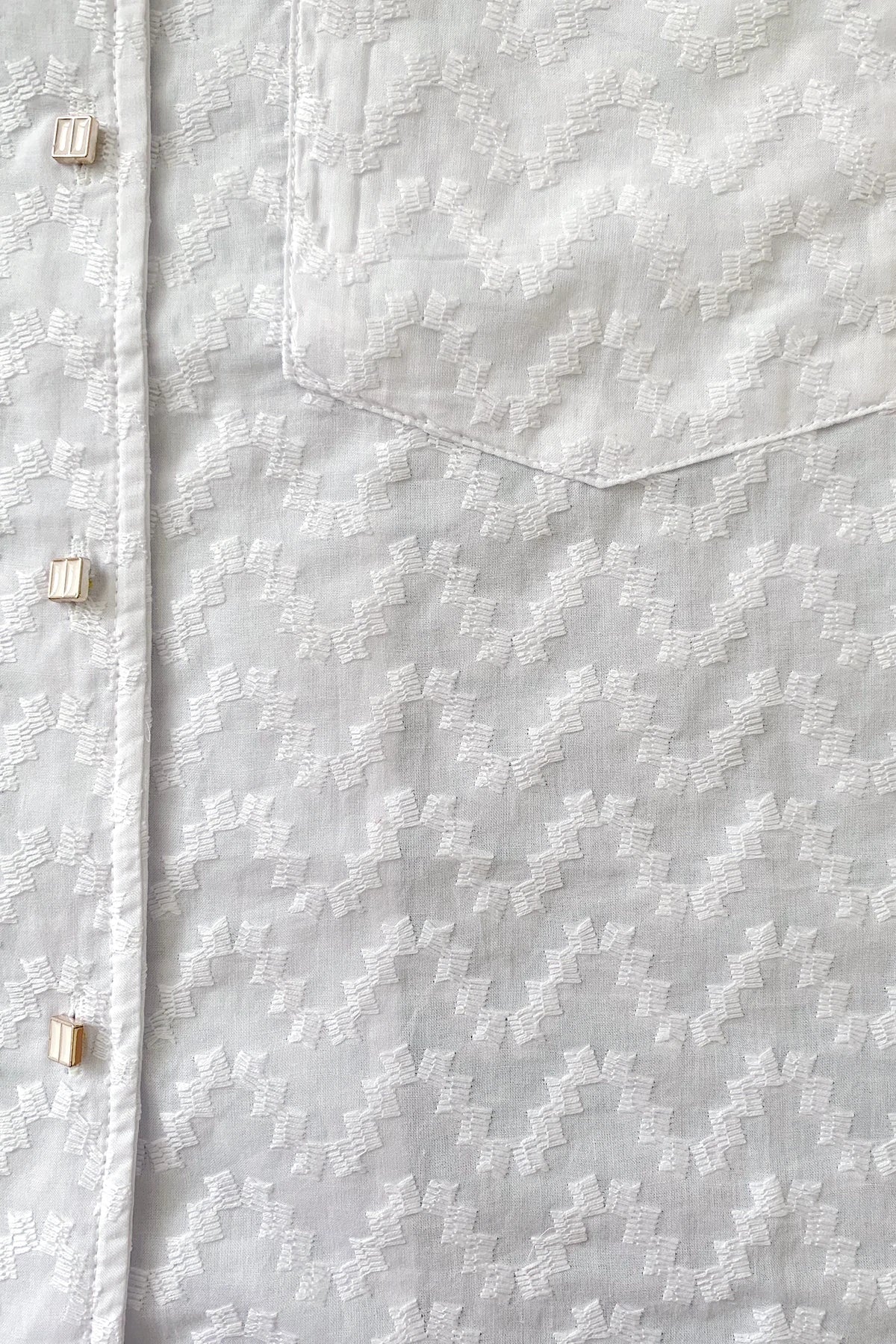 Broderie Anglaise Notched Shirt