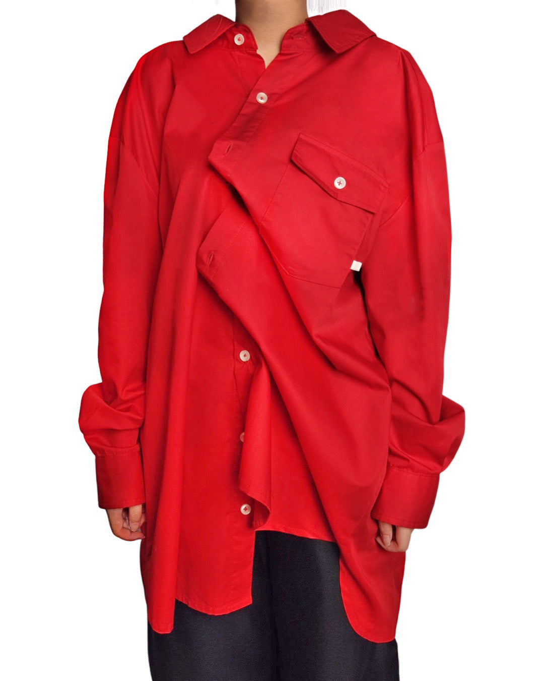 Magnolia Giant Collar Shirt - Red
