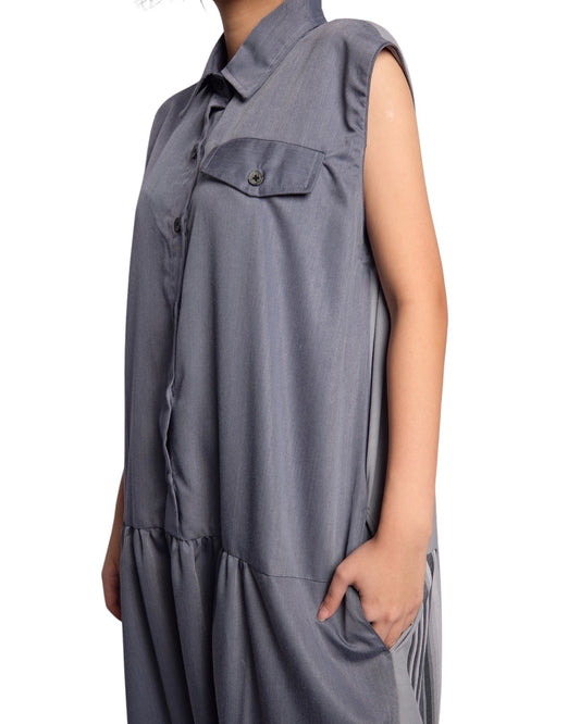 Oversized Overall Jumpsuit ( Ash Blue )