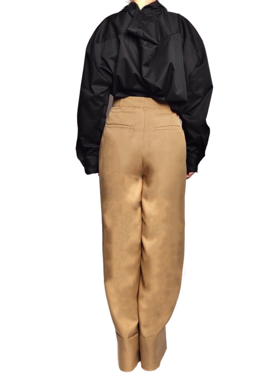 Highwaist Long Pants with Ring (Khaki)