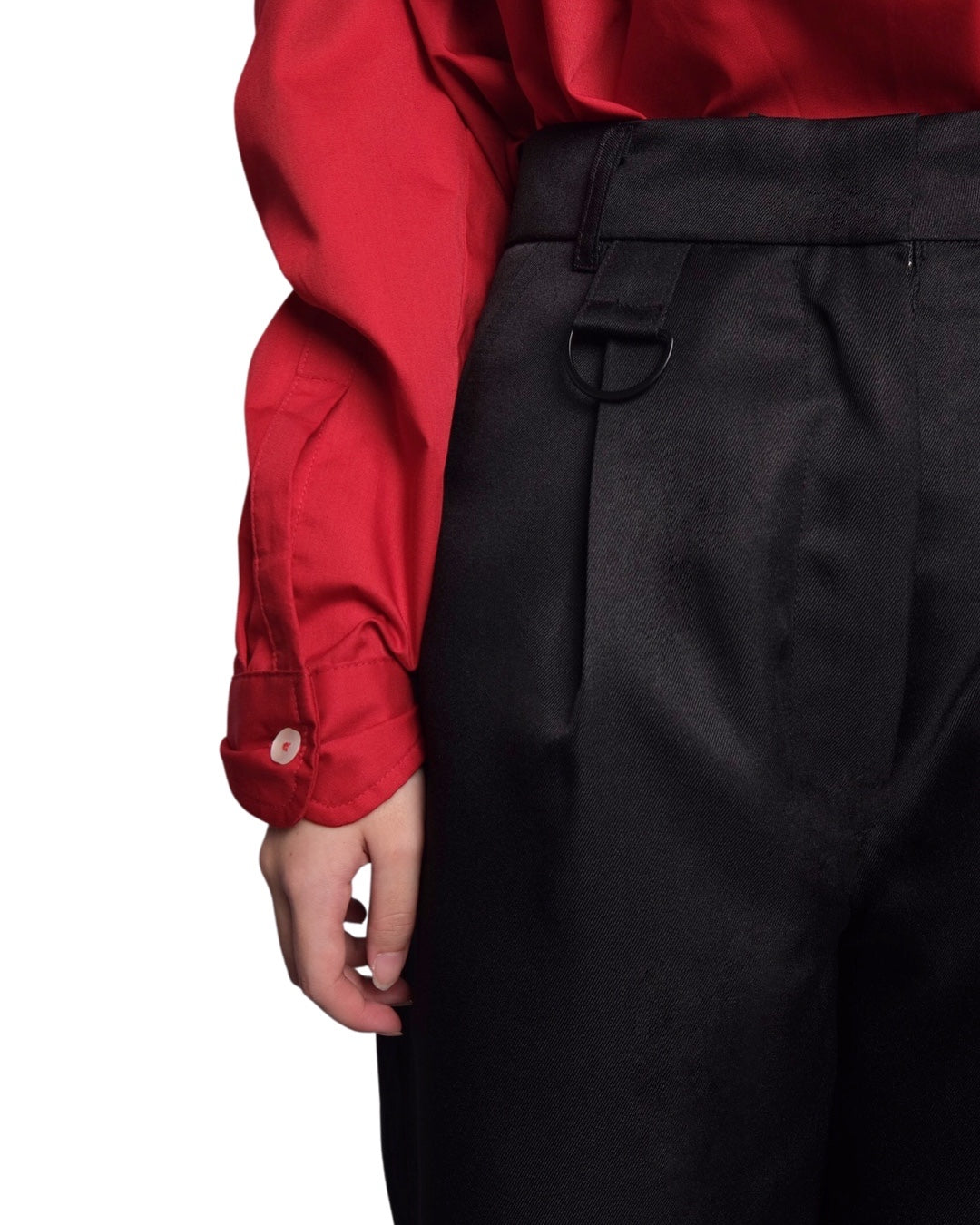 Highwaist Long Pants with Ring (Black)