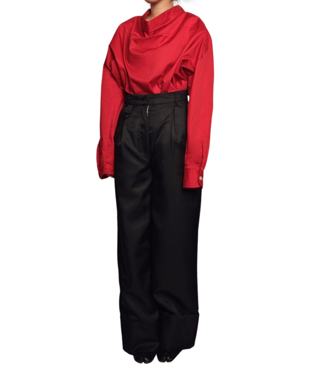 Highwaist Long Pants with Ring (Black)