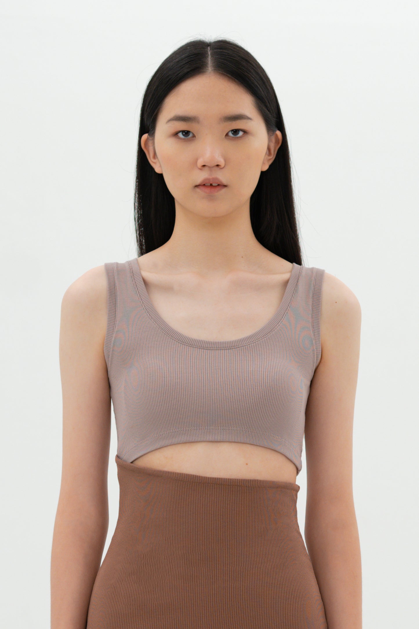 Spilt Tank Top - Brown