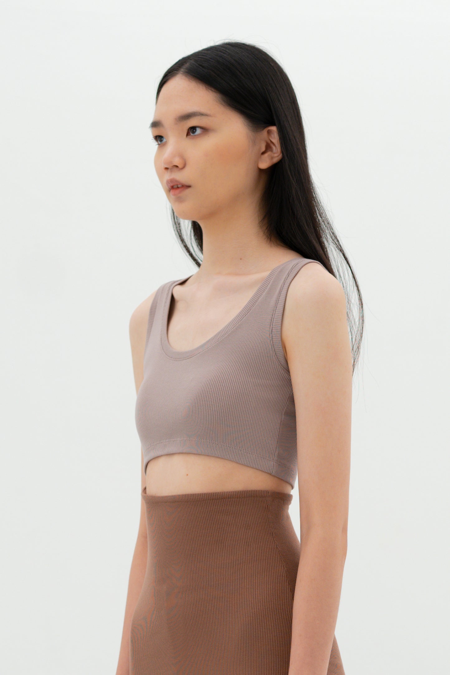 Spilt Tank Top - Brown