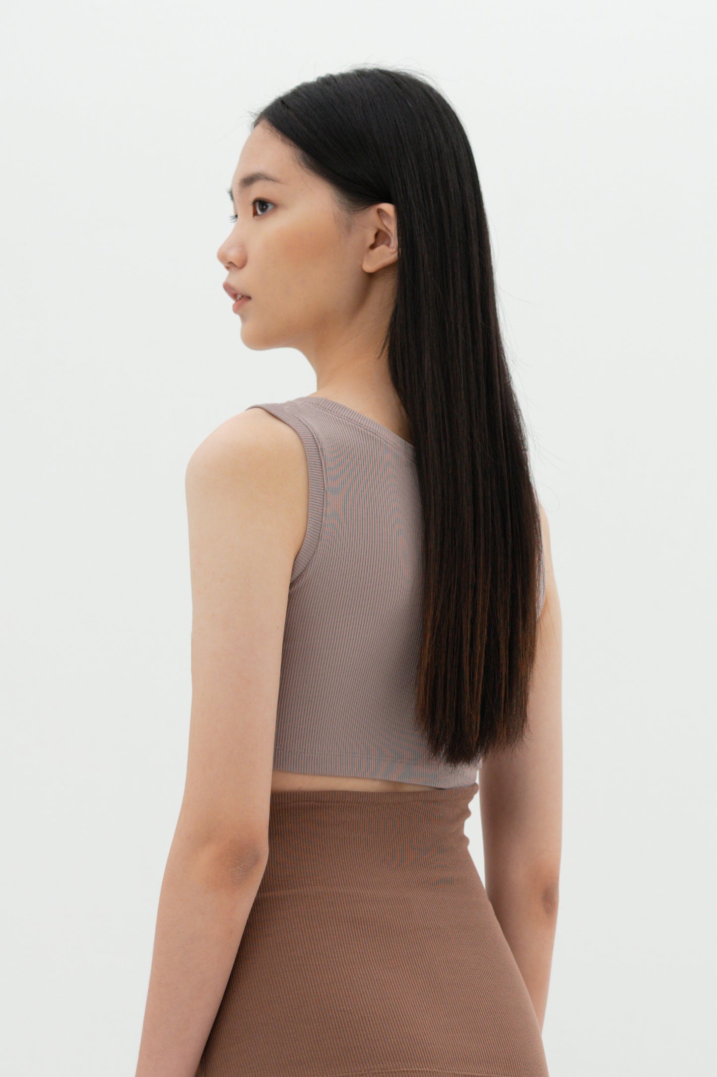 Spilt Tank Top - Brown