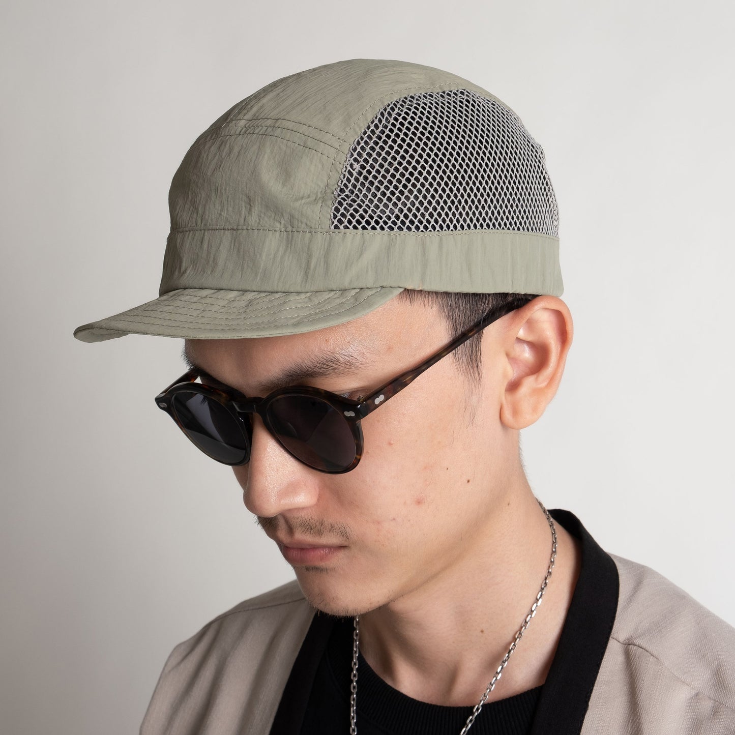Mesh 5-Panel Cap - Olive Green