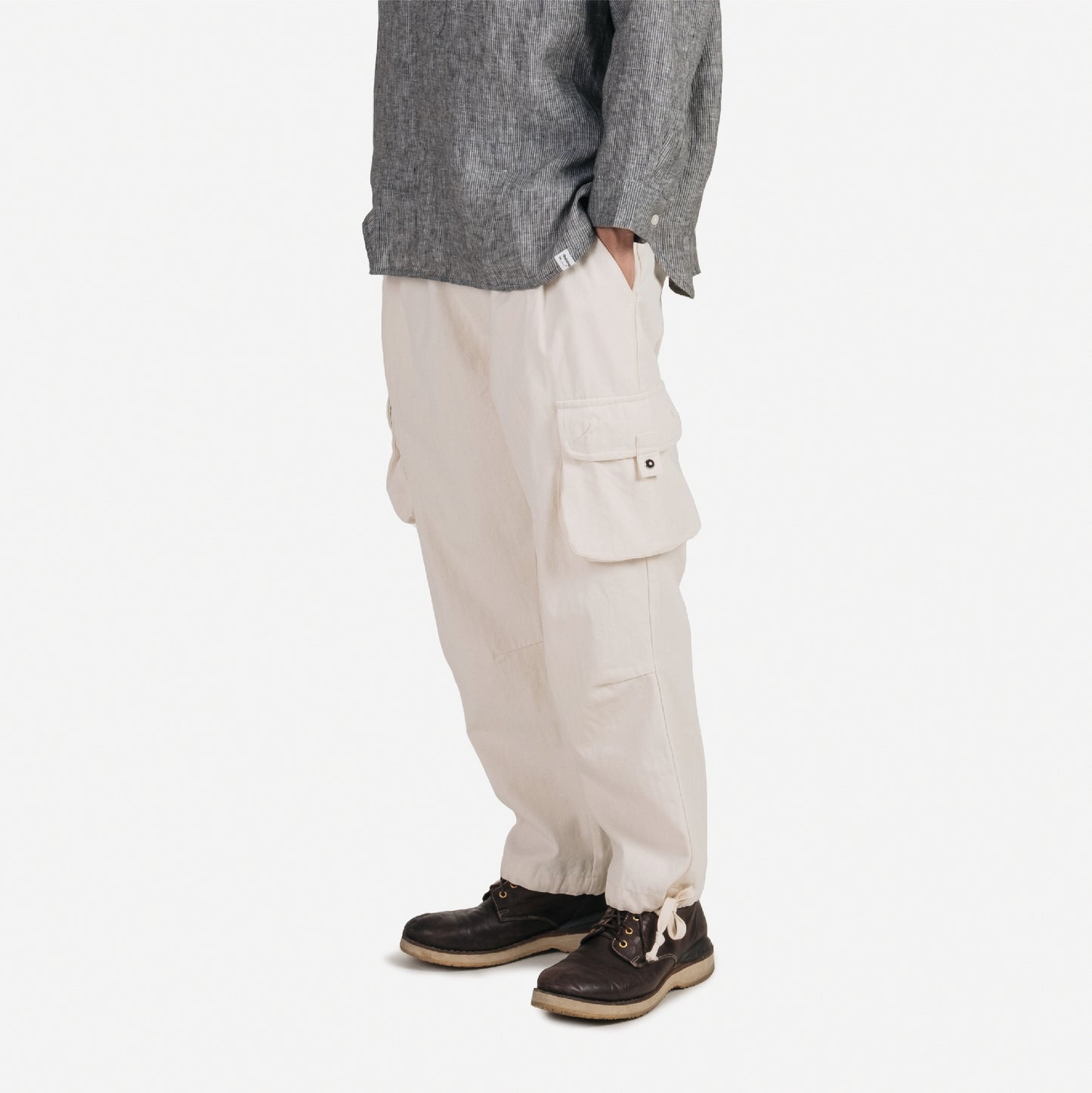 Cargo Pants / Herringbone - Beige