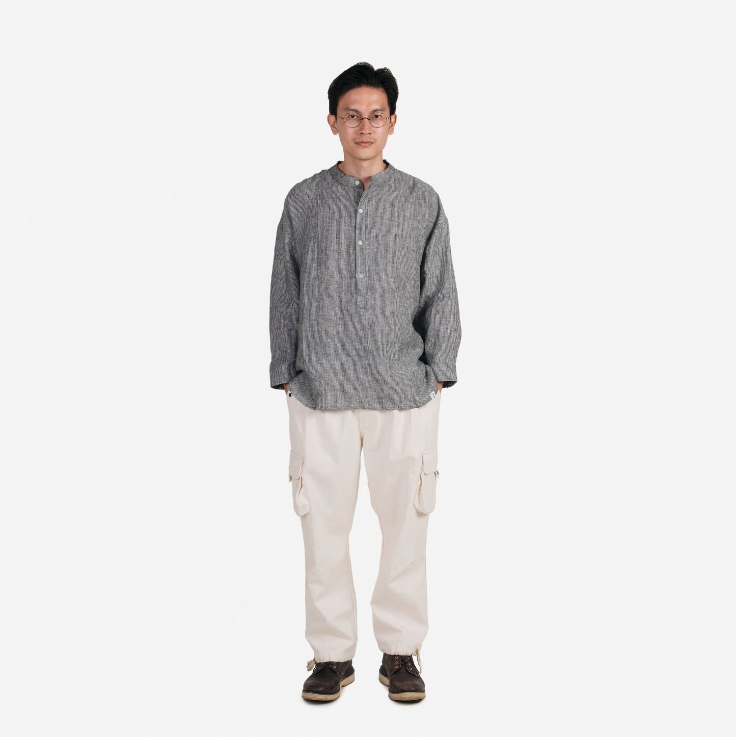Cargo Pants / Herringbone - Beige