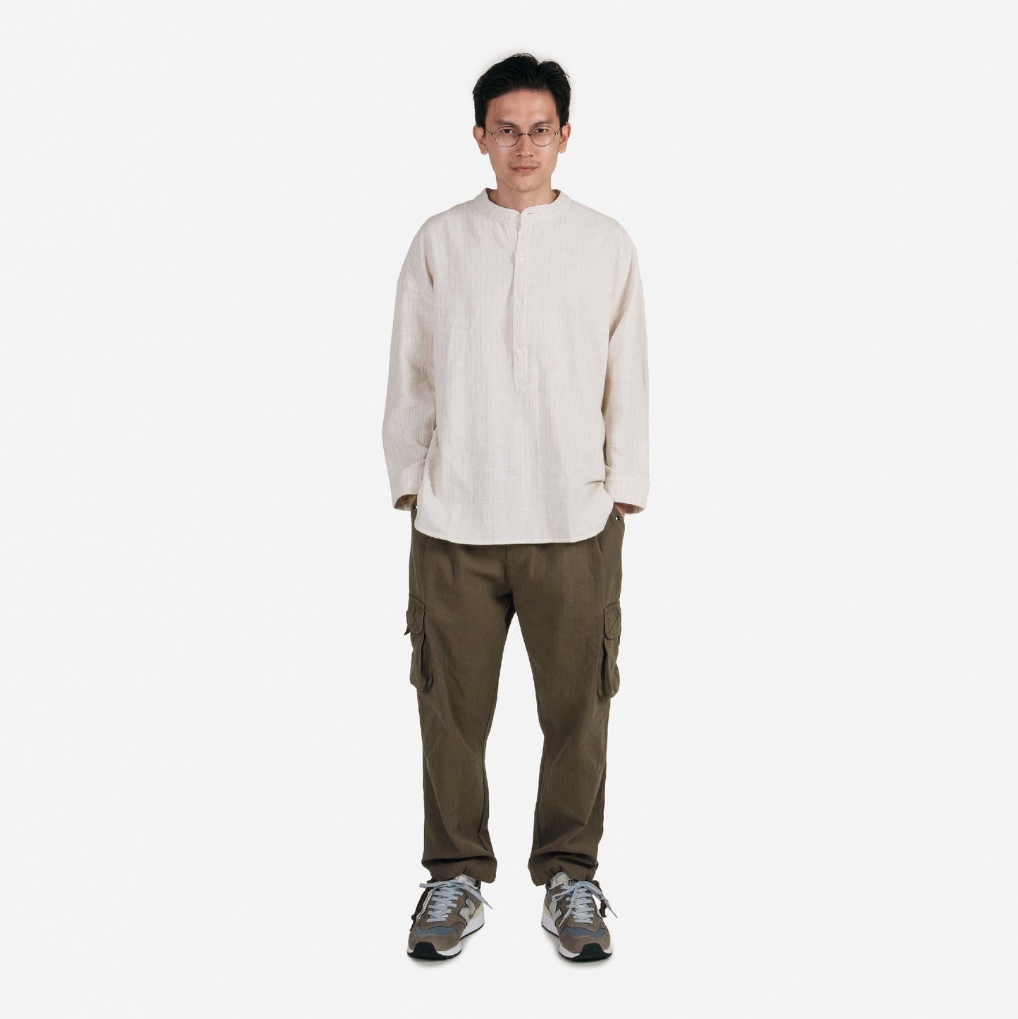Cargo Pants / Herringbone - Olive
