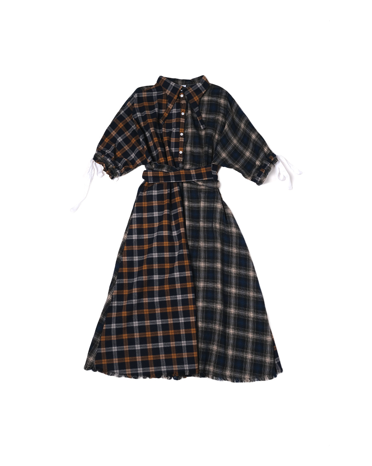 Collar Shirt Dress with Wrap Tie