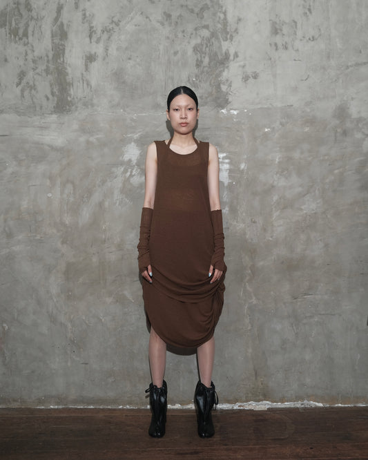 U Dress in Dark Brown