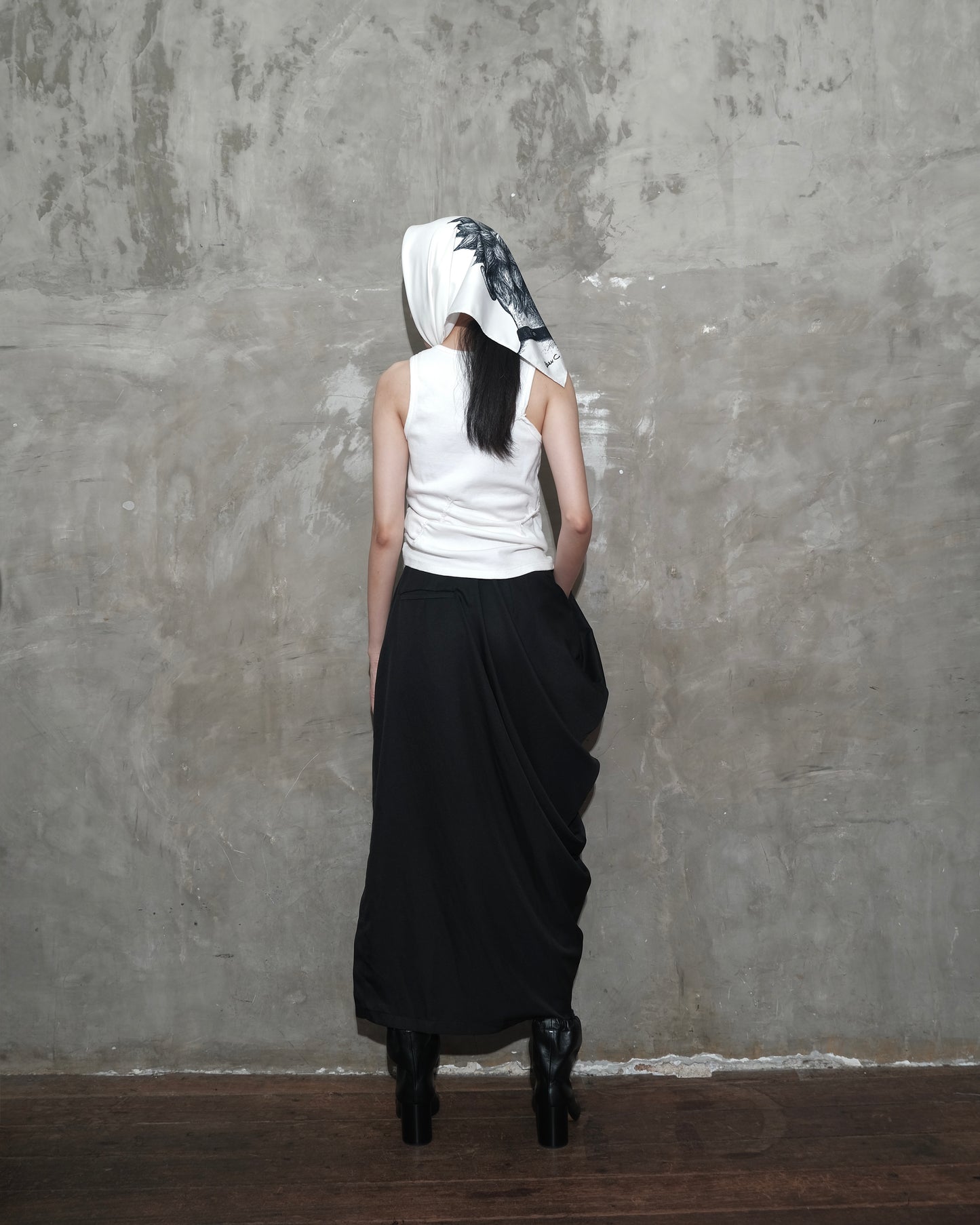 Draped Sarong Skirt in Black